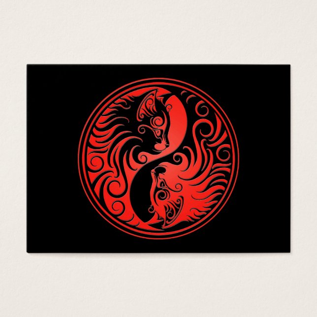 Gatinhos de Yin Yang, vermelhos e pretos (Frente)