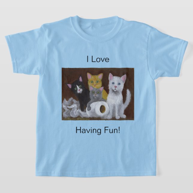 Gatinhos divertidos Com T-Shirt (Postura )