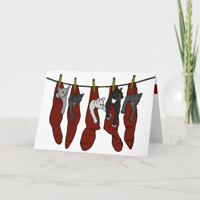 Gatinhos do Natal | Chatons de Nöel Cartão (Frente)