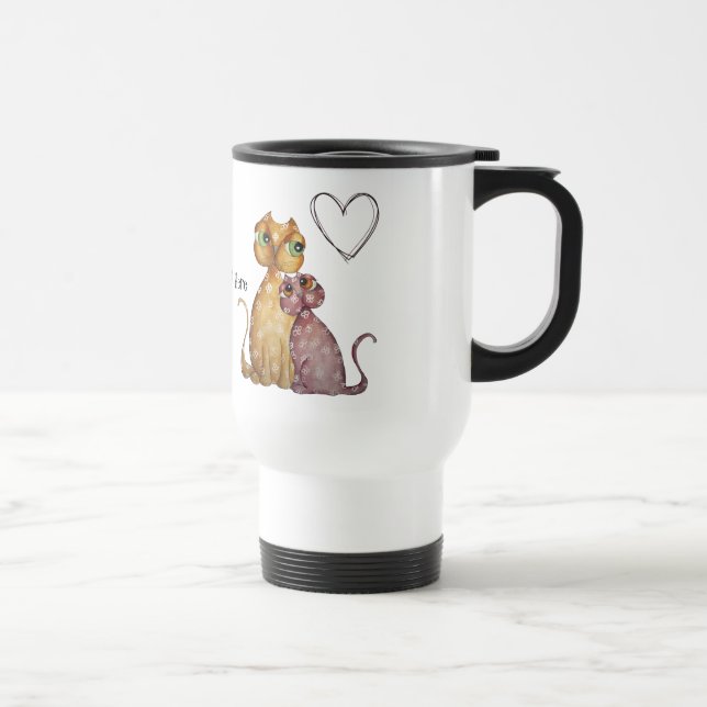 Gatinhos na caneca de viagem do amor (Direita)