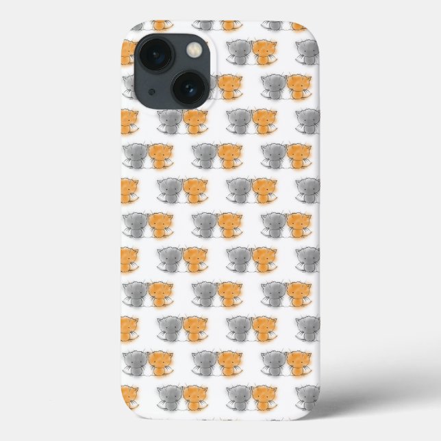 Gatinhos Whimsical Adoráveis Laranja e Cinza (Verso)