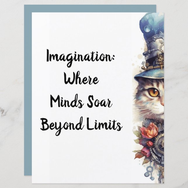 Gato 2 Gato com rosas e chapéus de água (Frente/Verso)