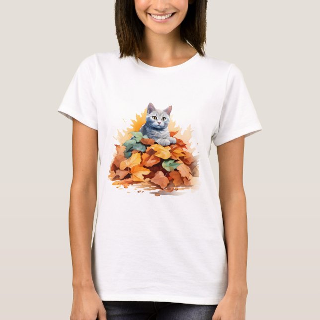 Gato 2 na queda de T-Shirt (Frente)