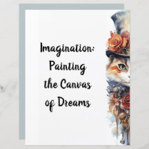 Gato 3 Gato com rosa de aquarela