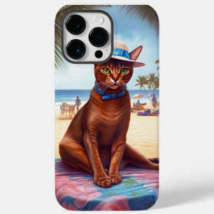Gato abissino na praia, presente de verão para o a