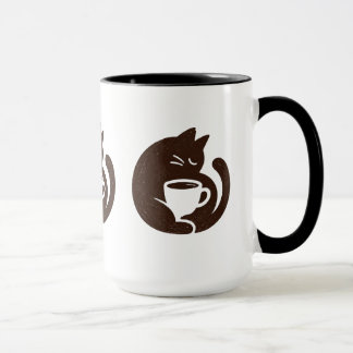 Gato Aconchegante e Xícara de Café