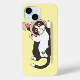 Gato Adorável de Smoking com Chapéu de Coelho Rosa