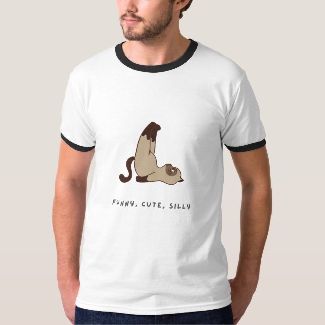 Gato Adormece T-Shirt Engraçado E Bonito (Frente)