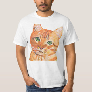 Gato alaranjado, t-shirt do na moda do gatinho do
