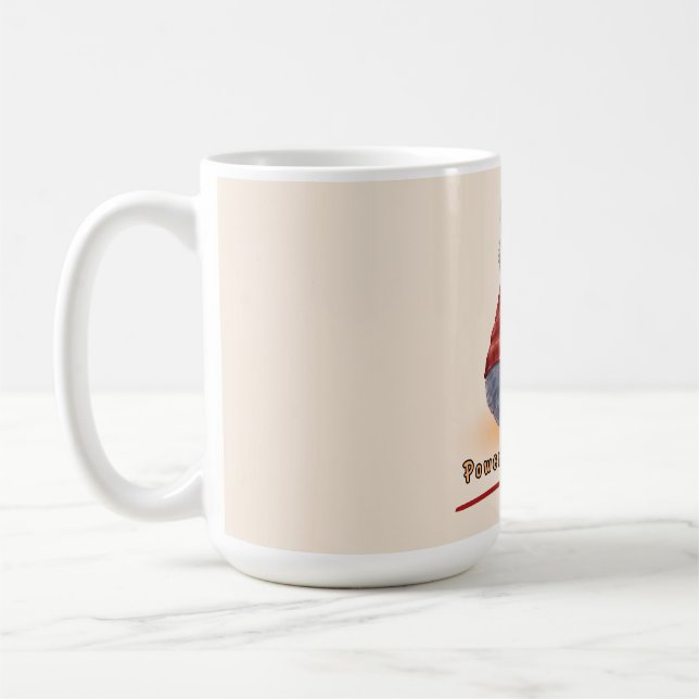 Gato "Alimentado por Café" Segurando Uma Xícara de (Esquerda)
