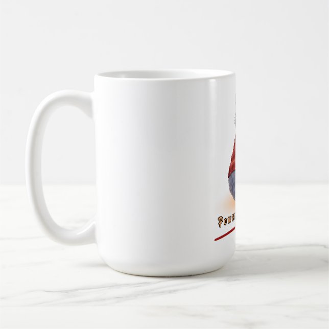 Gato "Alimentado por Café" Segurando Uma Xícara de (Esquerda)