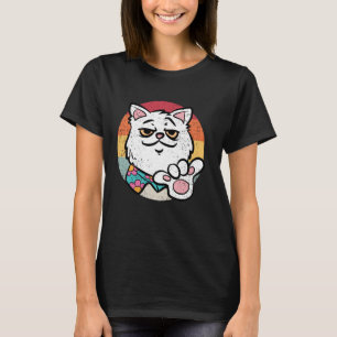Gato Aloha Havaiano Camiseta Divertida Retro Gatin