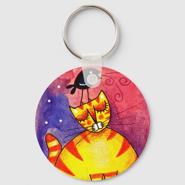 Gato Amarelo, Coroa Preta - Chaveiro (Frente)