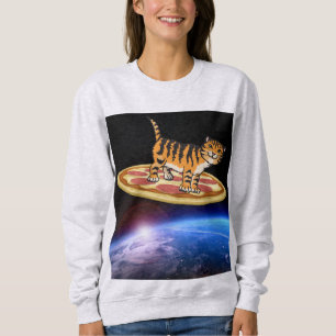GATO ANDANDO UMA PIZZA EM T-shirts engraçadas ESPA