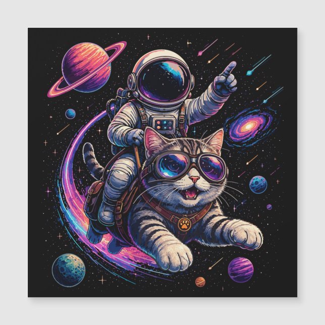 Gato astronauta passeando pelo espaço (Frente)