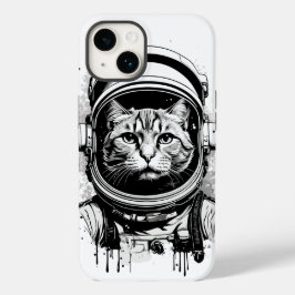 Gato Astronauta Preto e Branco