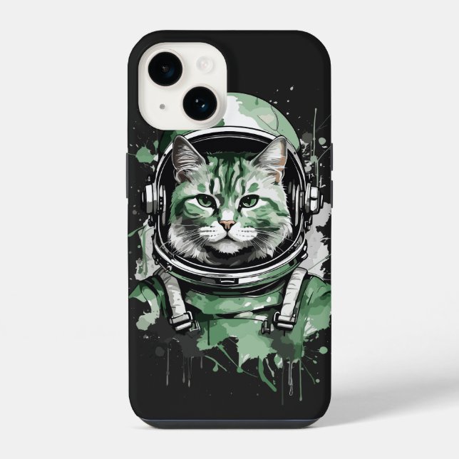 Gato Astronauta Verde Splash (Verso)