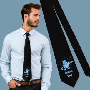 Gato Azul com Gravata de Pescoço Violino