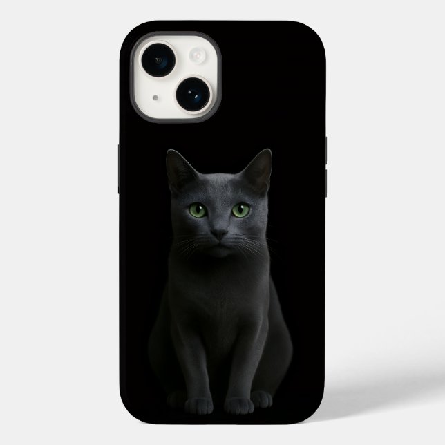 Gato Azul Russo Black 4 Luxe iPhone 14 Case-Mate (Verso)