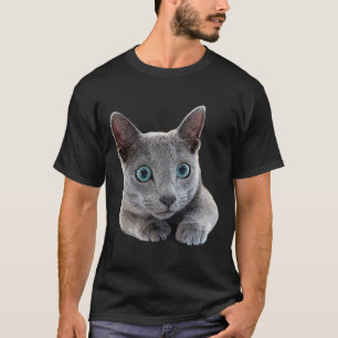 Gato Azul Russo Kitten Olhos Azuis Camisa