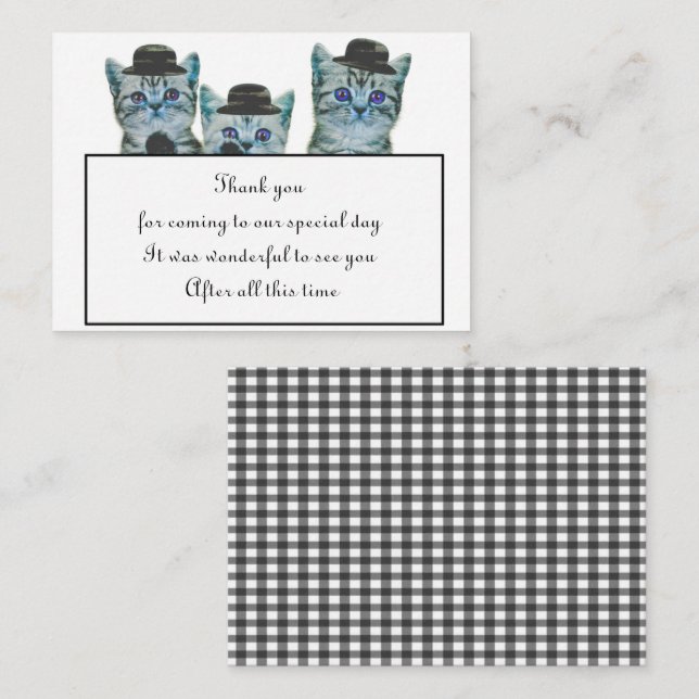 Gato Bonito Com Cartões de agradecimentos De Chapé (Frente/Verso)