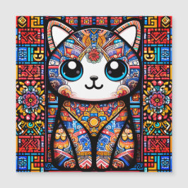 Gato Bonito com Charme de Padrão Tradicional