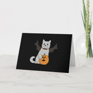Gato Bonito de Halloween com Botão de Cartão de Cr