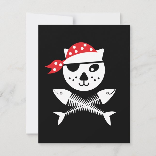 Gato Bonito E Engraçado De Crianças Piratas (Frente)
