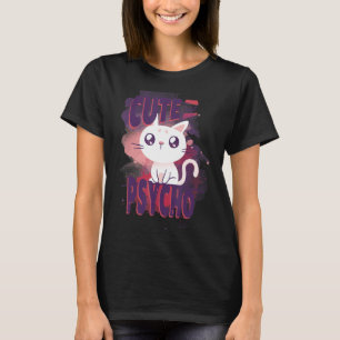 Gato bonito, mas psíquico Engraçado camisa meu gat