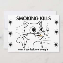 Gato Bonito - Matar Fumante Engraçado Anti-Smoking