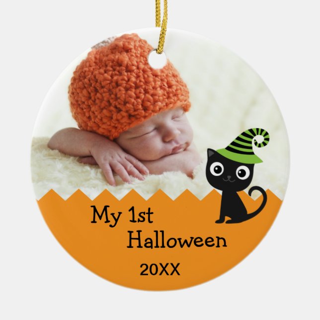 Gato Bonito Meu Ornamento De Halloween De 1rua (Frente)