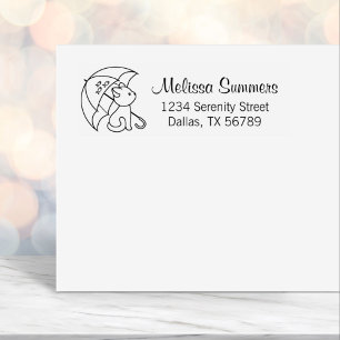 Gato Bonito sob Carimbo de Autocoloração de Endere