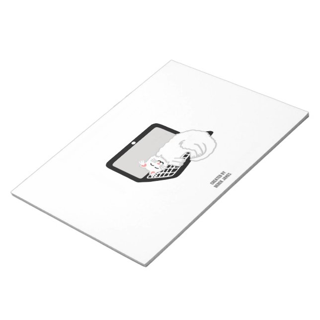 Gato Branco Dormindo No Bloco De Notas Do Laptop (Inclinado)