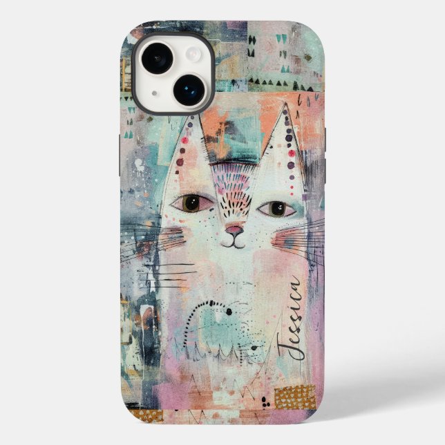 Gato Branco Fofo Personalizado (Verso)