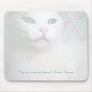 Gato branco Mousepad