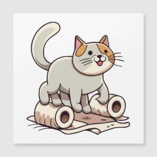 Gato Brincando com Papel Higiênico