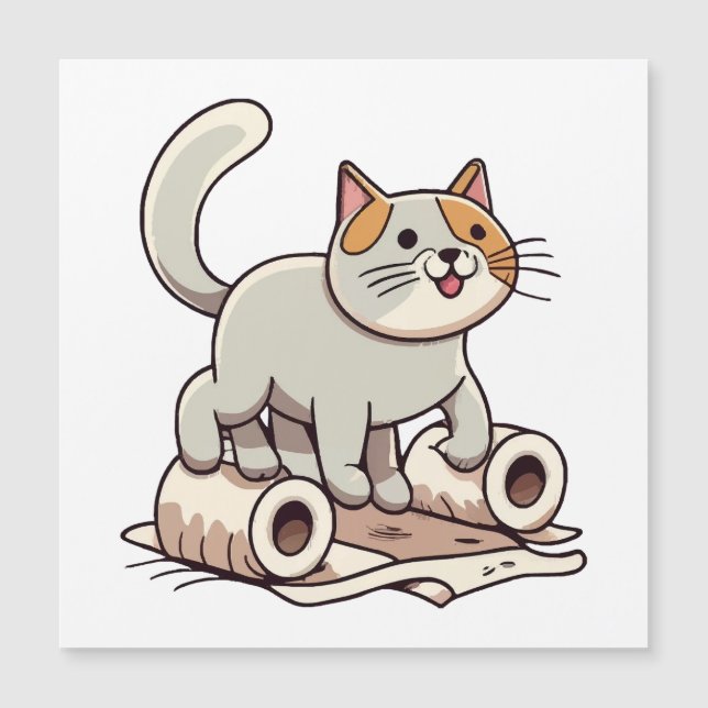 Gato Brincando com Papel Higiênico (Frente)