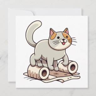 Gato Brincando com Papel Higiênico