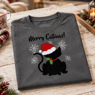Gato Camiseta "Feliz Gatnatal!" para Ele