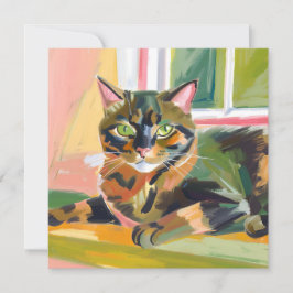 Gato Casca de Tartaruga | Cartão de Pintura de Gat