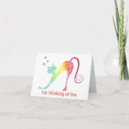 Gato Colorido - Pequeno, Cartão de Nota Dobrada de