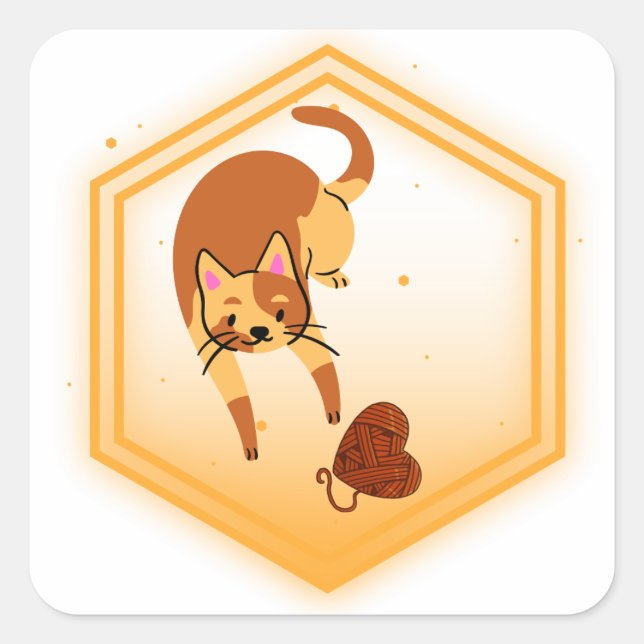 Gato com autocolante (Frente)