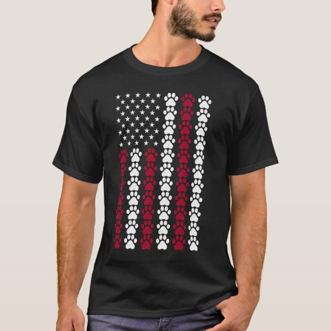 Gato com bandeira dos EUA camiseta distressed Cats (Frente)
