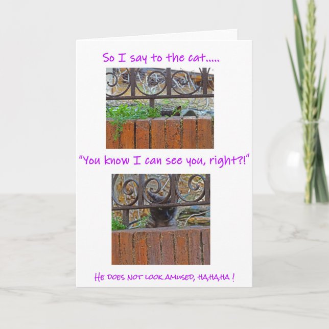 Gato com Cartão de Atitude (Frente)