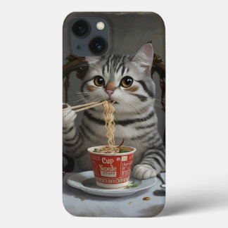 Gato com Gato Lançado, Gozando De Noodles De Taça