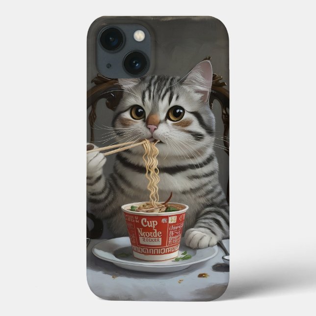 Gato com Gato Lançado, Gozando De Noodles De Taça (Verso)