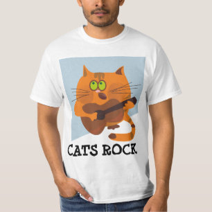 Gato com guitarra, camisetas engraçadas da ROCHA