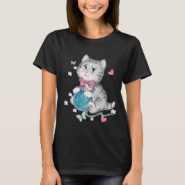 Gato com T-Shirt da Bola de Lã | Presente De Sobre