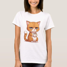 Gato com T-shirt de café