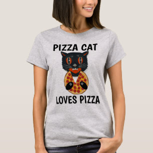 GATO COMENDO PIZZA, Camisetas engraçadas